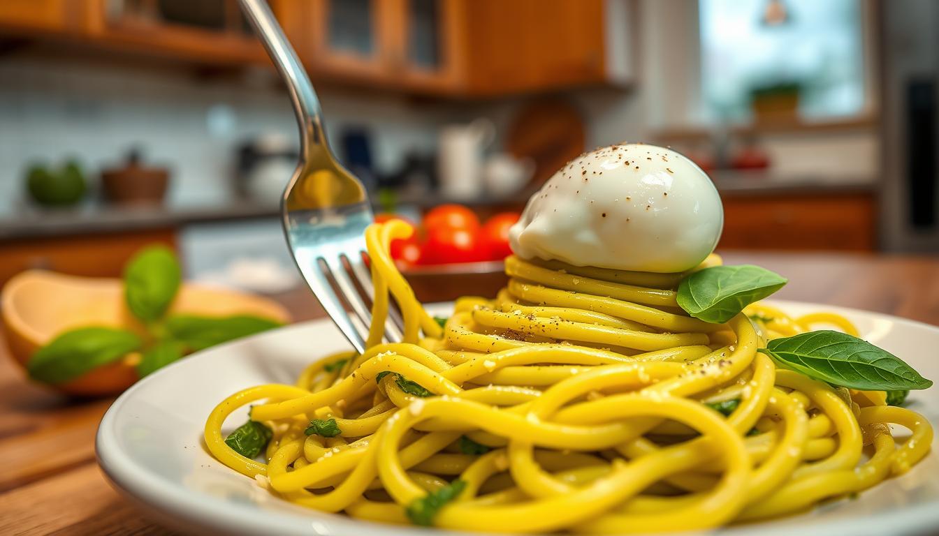 Awokado pasta z jajkiem