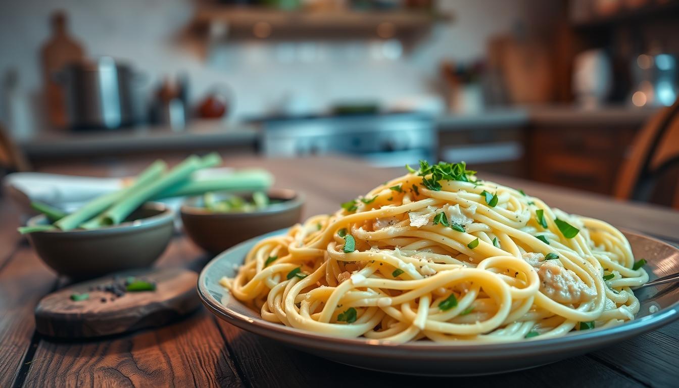 Pasta jajeczna z porem