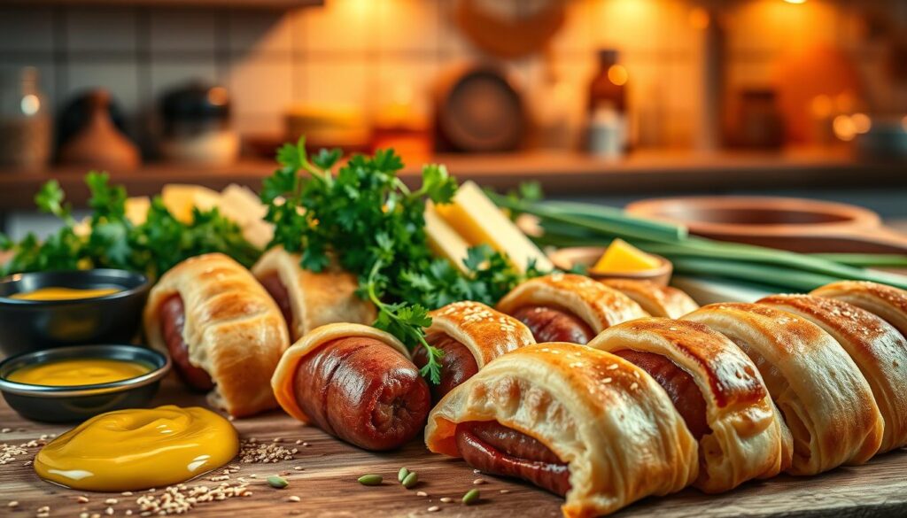 składniki do parówek w cieście francuskim