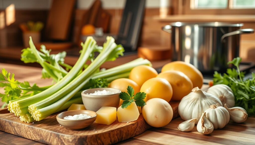składniki do puree z selera i ziemniaków